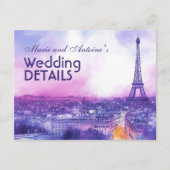 Carte D'accompagnement Avec les détails du mariage en code QR (Devant)