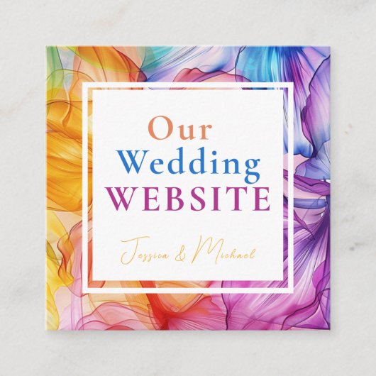 Carte D'accompagnement ❤️ avec QR + adresse WebSite Ethereal Bloom (Devant)