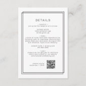 Carte D'accompagnement AVERA Modern Minimalist QR Code Détails du Mariage (Devant)