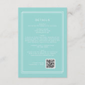 Carte D'accompagnement AVERA Modern Mint Green QR Code Détails du Mariage (Devant)