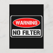 Carte D'accompagnement Avertissement Aucun Filtre Drôle Jeu Sarcastique D (Dos)