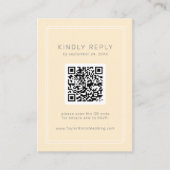 Carte D'accompagnement AVERTISSEMENT simple Neutre Jaune Code QR Mariage (Devant)