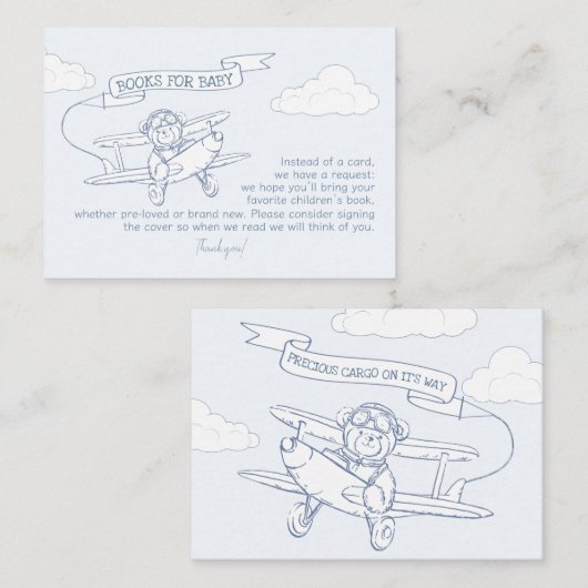 Carte D'accompagnement Aviateur Aviateur Avion Precious Cargo Books Baby (Devant / Derrière)