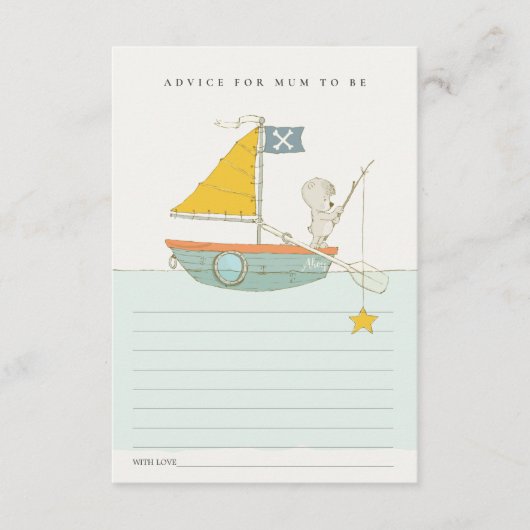 Carte D'accompagnement Avis De Bateau À Voilier Pour Mum Baby shower (Devant)