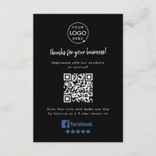 Carte D'accompagnement Avis Facebook   Lien de notation d'entreprise Code