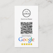 Carte D'accompagnement Avis Google avec code QR et logo de l'entreprise (Devant)