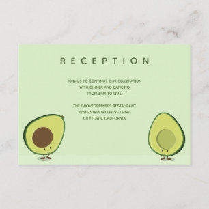 Carte D'accompagnement Avocado personnages de nourriture Réception de mar