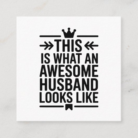 Carte D'accompagnement Awesome Husband Minimal Typography (Devant)