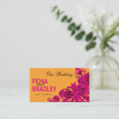 Carte D'accompagnement Aztec Paisley Site Mariage fuschia nectarine (Debout devant)