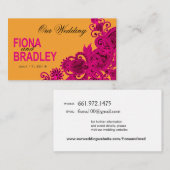 Carte D'accompagnement Aztec Paisley Site Mariage fuschia nectarine (Devant / Derrière)