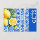 Carte D'accompagnement 💙🍋Azul & Limone Romance Note sur les Cadeaux (Devant)
