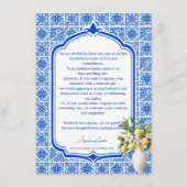 Carte D'accompagnement 💙🍋 Azul & Limone Romance Note sur les Cadeaux (Dos)