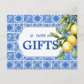 Carte D'accompagnement 💙🍋Azul & Limone Romance Note sur les Cadeaux (Devant)