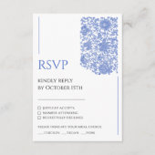 Carte D'accompagnement Azulejo Chinoiserie Bleu Floral Régence RSVP (Devant)