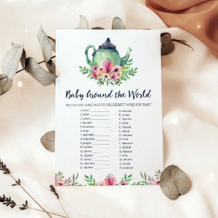 Carte D'accompagnement Baby Around the World Baby shower Game Card