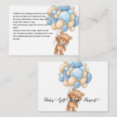 Carte D'accompagnement Baby Bear with Balloons Show Display Request (Devant / Derrière)