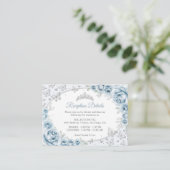Carte D'accompagnement Baby Blue Silver Quinceanera Reception Details (Debout devant)