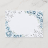 Carte D'accompagnement Baby Blue Silver Quinceanera Reception Details (Dos)