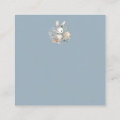 Carte D'accompagnement Baby Boy Blue Rabbit and Flowers (Dos)