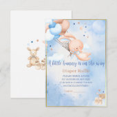 Carte D'accompagnement Baby Boy Bunny Baby shower Déchets Raffle (Devant / Derrière)