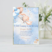 Carte D'accompagnement Baby Boy Bunny Baby shower Déchets Raffle (Debout devant)