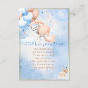 Carte D'accompagnement Baby Boy Bunny Baby showers Livres pour bébé