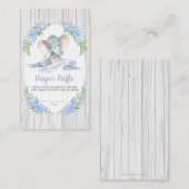 Carte D'accompagnement Baby Boy Elephant Baby shower Déchets Raffle (Devant / Derrière)