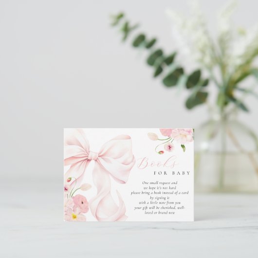 Carte D'accompagnement Baby in Bloom Bow Baby shower Livres pour bébé (Debout devant)