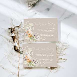 Carte D'accompagnement Baby in Bloom Fleur sauvage Baby shower Demande de