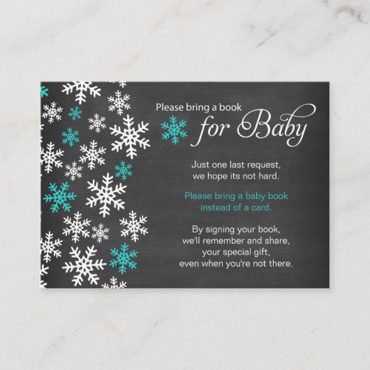 Carte D'accompagnement Baby It's Cold Outside Chalkboard Turquoise Book (Devant)
