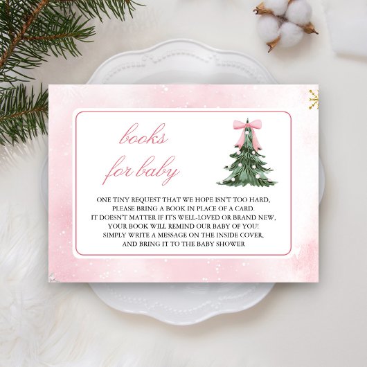 Carte D'accompagnement Baby It's Cold Outside Pink Bow Book Demande