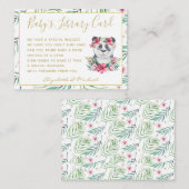 Carte D'accompagnement Baby Library Demande de livre Boho Panda Bear Douc (Devant / Derrière)