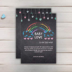 Carte D'accompagnement Baby Love Chalkboard Coeurs et Baby shower arc-en-