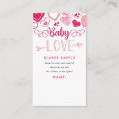 Carte D'accompagnement "Baby Love" La Saint Valentin Baby shower couche (Devant)