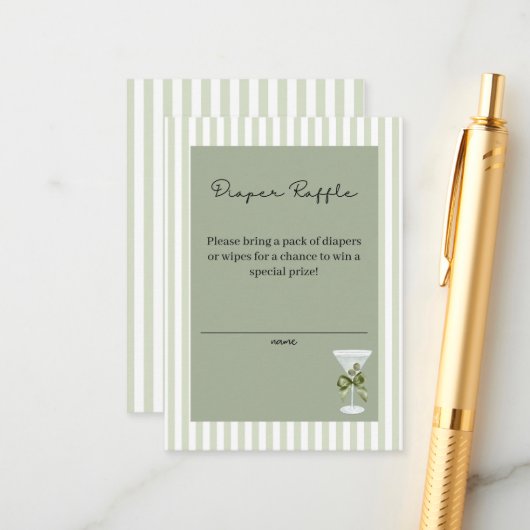 Carte D'accompagnement Baby Martini 'tini-one' Diaper Raffle (Devant/Arrière en situation)