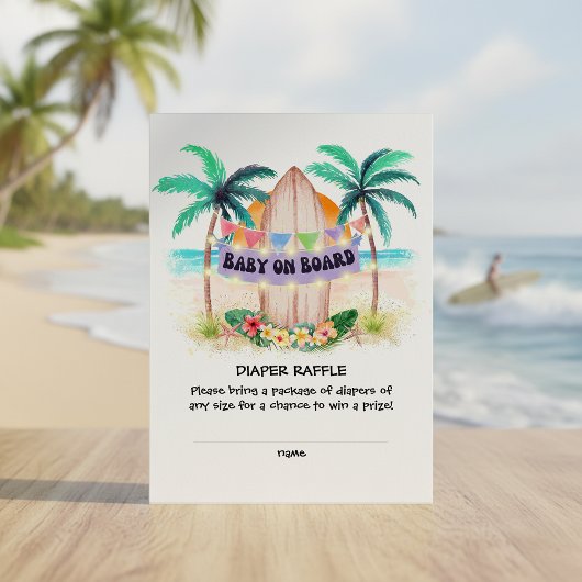 Carte D'accompagnement Baby on Board Diaper Raffle