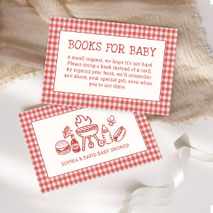 Carte D'accompagnement Baby Q BBQ de jardin Baby Shower Livres pour bébé