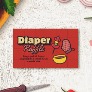 Carte D'accompagnement Baby-Q Shower - Tombola de Couches BBQ