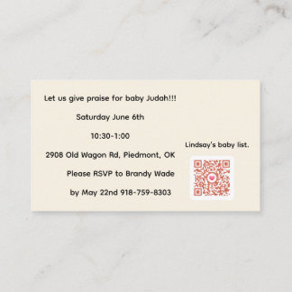 Carte D'accompagnement baby shower