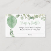 Carte D'accompagnement Baby shower à ballons verts eucalyptus tombole de  (Devant)