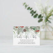 Carte D'accompagnement Baby shower À feuillage persistant hiver Pine Livr (Debout devant)
