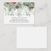 Carte D'accompagnement Baby shower À feuillage persistant hiver Pine Livr (Devant / Derrière)