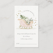 Carte D'accompagnement Baby shower à gaufre blanc rose d'hiver (Devant)