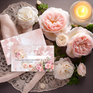 Carte D'accompagnement Baby shower à haute teneur en  rose Floral