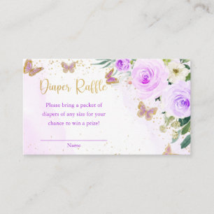 Carte D'accompagnement Baby shower à papillon floral lavande Ca