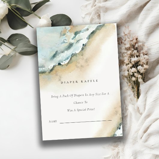 Carte D'accompagnement Baby shower à rouleaux de plage de sable de mer