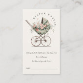 Carte D'accompagnement Baby shower à roulettes à rouleaux à fleurs (Devant)