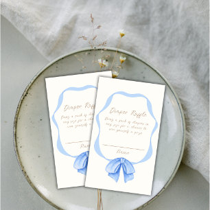 Carte D'accompagnement Baby shower à roulettes Blue Vintage Ribbon
