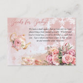 Carte D'accompagnement Baby shower à thé rose floral Livres pour bébé (Devant)