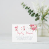 Carte D'accompagnement Baby shower à thé rose Roses Afficher douche (Debout devant)